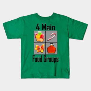 4 Main Food Groups - Elf Buddy Christmas Movie Kids T-Shirt